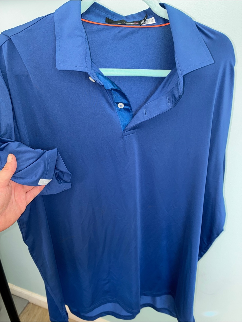 RLX Ralph Lauren Long Sleeve Performance Polo Solid Blue XL